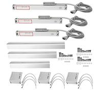 Baxnore 3 piezas de aleación de aluminio escala lineal lectura digital DRO herramienta de medición de alta precisión para fresadora JCS900 2AE 3AE compatible 0 50 mm 0 100 mm 0 550 (Carrera 50 mm/100