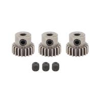 Baxnore 3PCS RC Car Motor Gear M0 6 3 175 mm Orificio Acero Polvo Aleación Piñón Engranaje Reemplazo para Durable CNC Procesado Superficie Anodizada Dura (21H)
