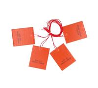 Baxnore 4 almohadillas calefactoras de goma de silicona, 80 x 100 mm, 12 V, 20 W, estera calefactora eléctrica flexible con alambre de nicromo para equipos industriales, tuberías,