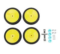 Baxnore 4 Piezas Neumáticos de Goma RC Juego de Ruedas de Coche de Control Remoto Antideslizantes Resistentes al Desgaste de Alto Rendimiento para Coche Deportivo RC a Escala 1/10 (Amarilla)