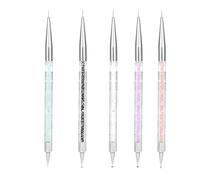 Baxnore 5 piezas de doble cabeza de cristal punteado herramientas de manicura pintura punto pluma arte de uñas juego de pintura profesional taladro de uñas pluma para salón DIY tom