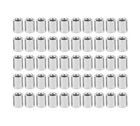Baxnore 50 PCS M5 × 0.8 Tuercas de acoplamiento redondas, kit de conexión de tubería de 8 a L10 mm, conector de rosca hembra de acero inoxidable para la fontanería de reparación de