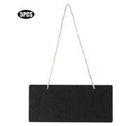 Baxnore 5PCS Mini Pizarra De Madera Pizarra Letrero Tablero De Notas Para Mensajes Con Cuerda Para Colgar Escritura Reutilizable Borrable Para El Hogar Oficina Café Restaurante Aul