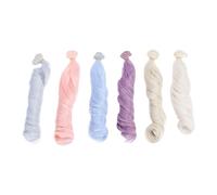 Baxnore 6 piezas Bola de pelucas de muñecas articuladas CURL Romano 30 cm Long 1m de ancho Soft Silk Hair Piece para muñecas BJD Styling in Dream Purple Pink Pink Plate Gris Blanco