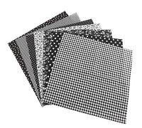 Baxnore 7 piezas de 50 x 50 cm, 100% tela de algodón, cuadrados, precortados, patchwork, material de manualidades para decoración del hogar, proyectos de costura, suave, cómodo, a (Serie negra)