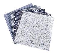Baxnore 7 piezas de 50 x 50 cm, 100% tela de algodón, cuadrados, precortados, patchwork, material de manualidades para decoración del hogar, proyectos de costura, suave, cómodo, a (Azul marino)