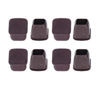 Baxnore 8 PCS TPE Chair Leg Cover, Brown Square Floor Protector with Felt Pad, Furniture Leg Caps for Table Stool Chair (M)