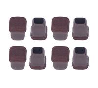 Baxnore 8 PCS TPE Chair Leg Cover, Brown Square Floor Protector with Felt Pad, Furniture Leg Caps for Table Stool Chair (S)