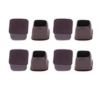 Baxnore 8 PCS TPE Chair Leg Cover, Brown Square Floor Protector with Felt Pad, Furniture Leg Caps for Table Stool Chair (L)