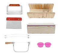 Baxnore 9 Piezas Kit de Jabón de Silicona con Cortador de Pan de Madera Herramientas para Hacer Jabón DIY Molde para Hornear Multifuncional para Jabón Vela Pastel Pan Chocolate Art