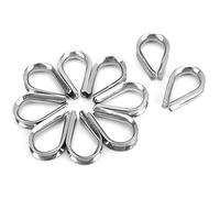 Baxnore Abrazaderas de cuerda de alambre para barcos de acero inoxidable de 6 mm Anillos protectores de cables Abrazaderas para dedales Aparejos industriales marinos de alta resist