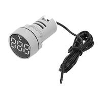 Baxnore AC 50 380V Luz indicadora de temperatura LED Termómetro digital con pantalla 20 199 ℃ Medidor de calibre para paneles eléctricos industriales Sistemas HVAC Blanco Rojo Amar (Blanca)