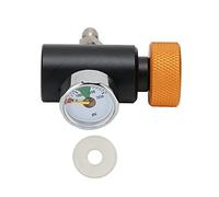 Baxnore Adaptador de cilindro de CO2 Válvula de refresco ajustable con manómetro de 3000 psi Cabeza macho de 8 mm para máquinas de refrescos de llenado de dióxido de carbono Barril