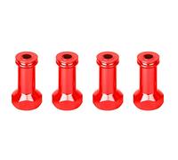 Baxnore Adaptador de extensión de cubo hexagonal de rueda de metal, combinador de rueda RC de aleación de aluminio mecanizado CNC para coches de control remoto a escala 1/14, pieza (Roja (EB6160R))