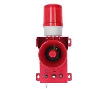 Baxnore Alarma de Sirena Industrial 130 dB Volumen Ajustable Luz estroboscópica de Emergencia de Alta Potencia Alarma de Sonido para almacén de fábrica Sitio de construcción Uso en (CC 24 V)
