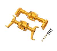 Baxnore Alcicultor de Eje Delantero y Trasero RC Aleación de Aluminio Alejo CNC Carcasa de Eje CNC Juego para FMS FCX24 1/24 RC Car (Negro) (Oro)