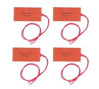 Baxnore Almohadilla calefactora de goma de silicona, paquete de 4, estera calefactora flexible, 12 V, 15 W, transferencia de calor rápida para equipos industriales, tuberías, tambo
