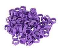 Baxnore Anillos para Patas de Aves, Bandas para Patas de Paloma, Anilla de Clip para Aves de Corral, plástico de, Reutilizables, fáciles de Instalar, limpios, identificables, (Púrpura)