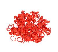 Baxnore Bandas de Aves de Corral Anillos de pie de clipon identificación numerada Ajustable para el Pato de Pollo PP PP Plastic Onangered 18-21 mm 100pcs