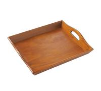 Baxnore Bandeja para Servir de Madera sólida con Asas, Bandeja de Desayuno rústico para Frutas de té de café, Organizador de Cocina de Granja Multi Funcional, decoración del hogar (Color marrón