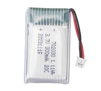 Baxnore Batería de Litio de 3,7 V, 300 mAh, 20 C, Potencia portátil Ligera para RC Drone, helicóptero, avión, Accesorios, batería 702030 con Enchufe Recto PH1.25