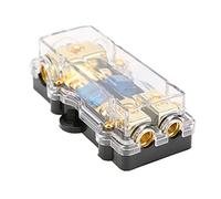 Baxnore Bloque de distribución de energía Divisor de Audio para automóvil Portafusibles térmicos de Alta Corriente de 60 A Tipo 1 de Salida y 2 entradas para Amplificador estéreo d