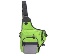 Baxnore Bolsa Cruzada para Aparejos de Pesca Multiusos de poliéster de Primera Calidad, Mochila para Deportes al Aire, para Senderismo, Camping, Viajes, Negro, Verde, Naranja, 32x (Verde)