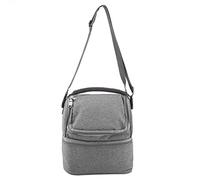 Baxnore Bolsa De Almuerzo con Aislamiento Caja Tote Portátil Doble Capa 7L Gran Capacidad Porta Alimentos Térmico Tela Oxford para Adultos Trabajo Picnic Gris 8.9x7.1x9.3in