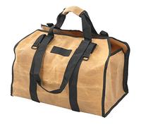 Baxnore Bolsa de transporte de leña de lona encerada resistente, saco de almacenamiento de madera portátil para acampar con asas para senderismo al aire, barbacoa, picnic, 42,9 x