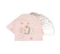 Baxnore Bolsas de de dibujos animados Mini bolsas de reutilizables de gran capacidad con asas Bolsa de pequeña Bolsas de lindas para mujeres Papel Kraft blanco 12 piezas 18x8x2 (Type 1)