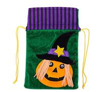 Baxnore Bolsas de regalo de arpillera de Halloween Diseño de fantasma de calabaza Tela no tejida Almacenamiento de dulces Favores de fiesta Bolsas de truco o trato para adultos Cel (Estilo Calabaza)