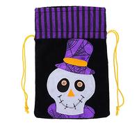 Baxnore Bolsas de regalo de arpillera de Halloween Diseño de fantasma de calabaza Tela no tejida Almacenamiento de dulces Favores de fiesta Bolsas de truco o trato para adultos Cel (Estilo de