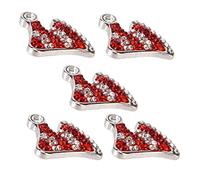 Baxnore Botones navideños Kit de manualidades DIY Aleación de zinc 5 piezas Adornos en miniatura reutilizables para decoraciones navideñas Accesorios de ropa Scrapbooking y fabrica