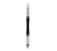 Baxnore Brocha para sombra de ojos, doble punta, profesional, esponja para maquillaje de ojos, cepillo para cabeza, fibra artificial suave, acrílico transparente, herramienta de me