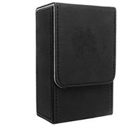 Baxnore Caja de almacenamiento de tarot con diseño de luna de sol de gran tamaño Box de cuero de PU para tarjetas de tarot de tamaño estándar universal (Negro)