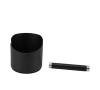 Baxnore Caja de golpe de café de acero inoxidable con barra de golpe extraíble Gran capacidad para baristas y cafeterías 4,5 pulgadas de diámetro y fácil de limpiar (Negra)