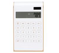 Baxnore Calculadora portátil de 10 dígitos con batería Solar de Doble Potencia, calculadora de Escritorio ultradelgada para Oficina financiera, hogar, Negocios, con Teclado Ancho, (Blanca)