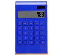 Baxnore Calculadora portátil de 10 dígitos con batería Solar de Doble Potencia, calculadora de Escritorio ultradelgada para Oficina financiera, hogar, Negocios, con Teclado Ancho, (Azul)