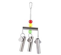 Baxnore Campana de Acero Inoxidable para pájaros, Duradera, Jaula de pie para Loros, decoración, Alivio del estrés, Mascota, pájaro, Plata, 10,2 Pulgadas