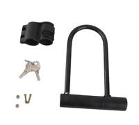 Baxnore Candado en U para bicicleta, aleación de zinc resistente, seguridad antirrobo, grillete endurecido duradero para scooter, motocicleta con revestimiento, 2 llaves, negro, 20