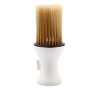 Baxnore Cepillo para peinar el cabello con plumero de pelo suave con dispensador de talco en polvo para salón, hogar, viaje, blanco y negro, 5,7x1,8 pulgadas (Blanca)