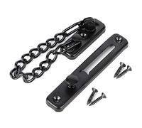 Baxnore Cerradura de cadena antirrobo de acero inoxidable resistente, pestillo de puerta con guardia de seguridad, cerradura de seguridad para el hogar, hotel, puertas de madera in (negro)
