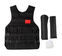 Baxnore Chaleco con peso ajustable 20 kg Entrenamiento de fuerza resistente Chaleco de ejercicio físico para hombres Mujeres Entrenamiento de gimnasio Correr Hecho de tela recubier (Negra)