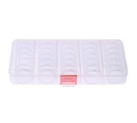 Baxnore Clear Plastic Jewelry Bead Storage Containers 25 Pack Small Round Jars with Rectangle Box Organizer for Nail Art Glitter Rhinestone Earrings Rings Beads Mini Accessories Tr