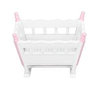 Baxnore Coctelera para casa de muñecas, Muebles en Miniatura a Escala 1/12, Madera de Abedul Bonita y vívida, Accesorio Decorativo Rosa y Blanco para coleccionistas de Casas de muñ