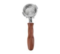 Baxnore Comercial para máquinas, soporte de filtro de boquilla de acero inoxidable con mango de madera desmontable, accesorio de barista (Rama de ácido rojo C1) (C1 de madera de haya Color natural)