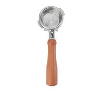 Baxnore Comercial para máquinas, soporte de filtro de boquilla de acero inoxidable con mango de madera desmontable, accesorio de barista (Rama de ácido rojo C1) (C1 de madera de haya Color natural)