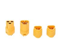 Baxnore Conector MT60 Chapado en Oro Juego de 3 Macho Hembra Material de Cobre Duradero de Alta conductividad Tapas Antideslizantes para vehículos RC Aviones Barcos Amarillo Kit d