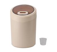Baxnore Contenedor de almacenamiento de arroz de 12.5 kg con taza de medición, contenedor de dispensador de grano sellado de plástico grande, organizador de despensa de cocina herm (Blanco crema)