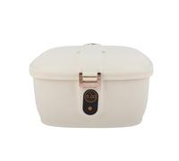 Baxnore Contenedor de almacenamiento de arroz de gran capacidad, cubo de dispensador de grano de mascota sellado hermético para la organización de la despensa de la cocina, caja de (Crema blanca 5 kg)